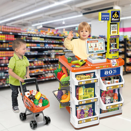 Supermarket Play Set for Kids (60 pcs) – Shop, Scan & Play!