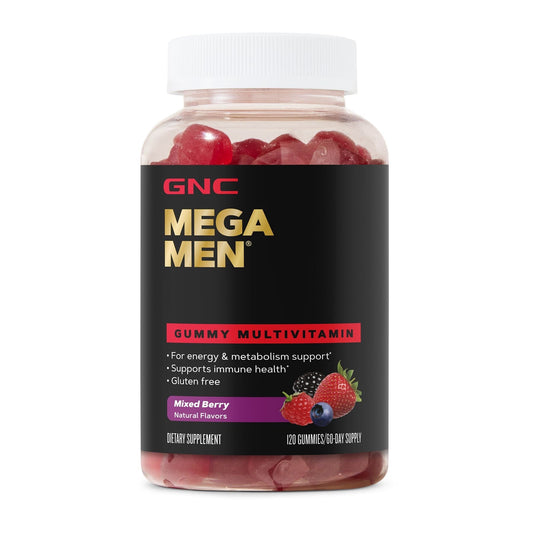 GNC Mega Men Gummy Multivitamin 120 Gummies | Men's Daily Energy