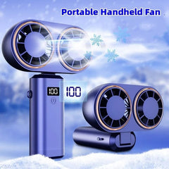USB Handheld Mini Fan – Foldable, Portable & Neck Hanging with 5-Speed & Display Screen 💨✨