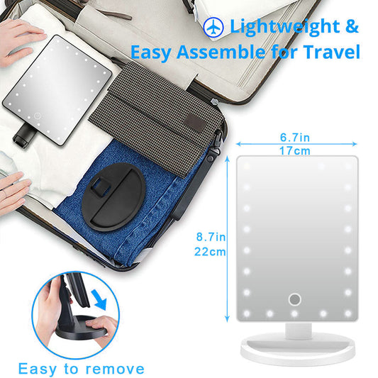 Large LED Makeup Mirror | 360° Rotating Light